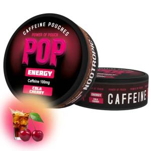 Woreczki Kofeinowe POP Snusy z Kofeina Energetyczne WIŚNIA & COLA 100mg