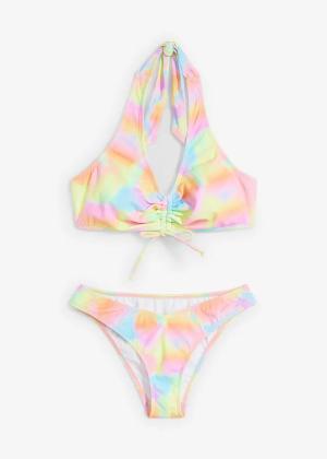 Bikini z ramiączkami wiązanymi na szyi z marszczeniem (2 części)