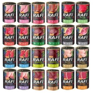 RAFI DOLINA NOTECI KARMA DLA PSA MIX 8 SMAKÓW PUSZKA 24X400 g