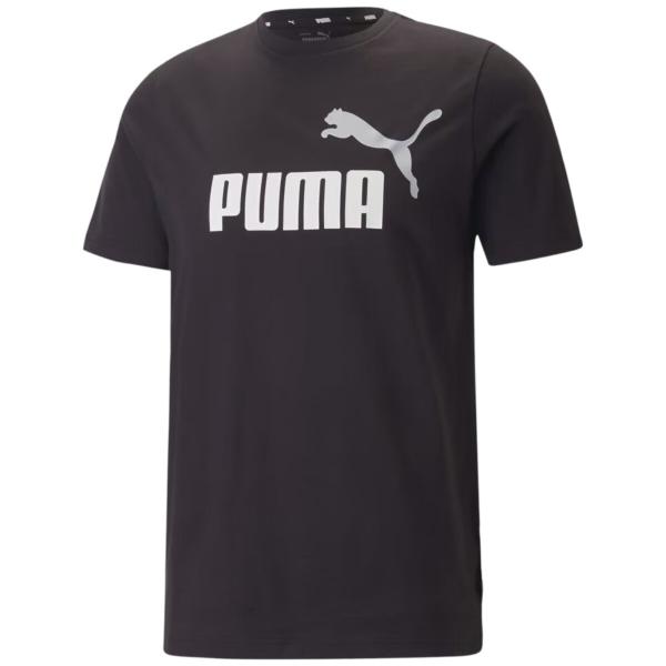 PUMA koszulka męska t-shirt bawełniany ESS+ 2 Col Logo Tee czarno/biała (M)