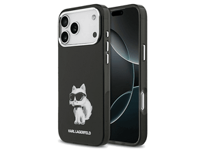 Etui KARL LAGERFELD IML Aquarelle Choupette & Logo MagSafe do iPhone 17 Pro Max Czarny