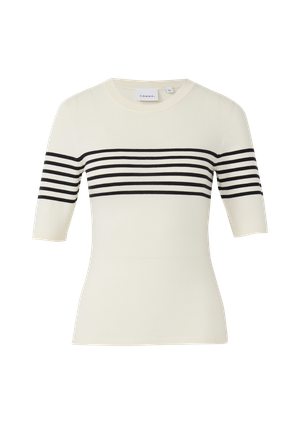 Sweter z krótkim rękawem Slim Fit w paski