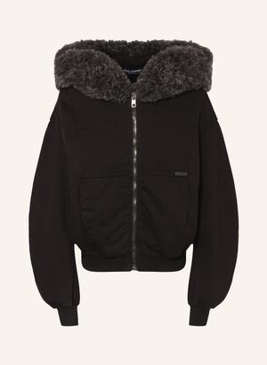 Dolce & Gabbana Bluza Z Sztucznym Futerkiem schwarz