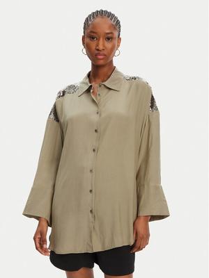 ACCESS FASHION Koszula 53-7027-437 Zielony Loose Fit