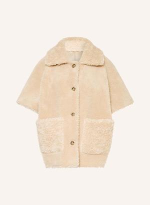 Mrs & Hugs Kurtka Pluszowa, Dwustronna beige