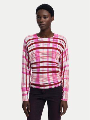 Desigual Sweter Noruega 25WWJF41 Czerwony Regular Fit