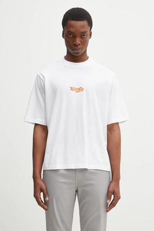 Marcelo Burlon t-shirt bawełniany County Flame Boxy T-Shirt White Red