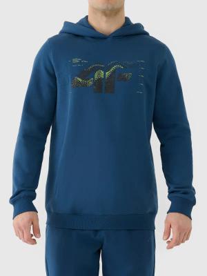 4F bluza męska z kapturem bawełniana 4FWAW25TSWSM1904 zielony (XXL)