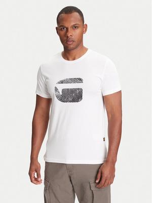 G-Star Raw T-Shirt Finger Print Burger D26041-C506 Biały Regular Fit