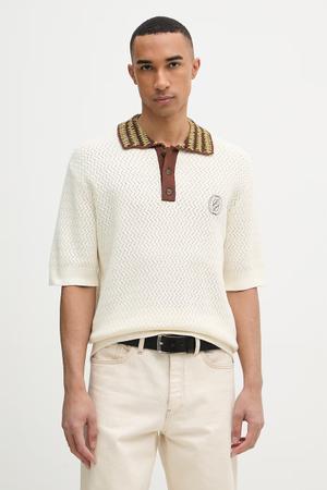 Drôle de Monsieur polo swetrowe męskie bawełniane Maille Ajouré D Miroir