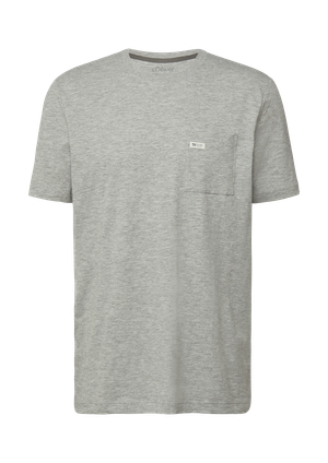 T-shirt o strukturze przędzy płomieniowej z kieszenią na piersi