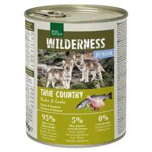REAL NATURE WILDERNESS karma mokra pies, junior, True Country, kurczak i łosoś 6x800 g