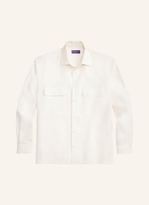Ralph Lauren Purple Label Koszula Lniana Relaxed Fit weiss
