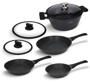Zestaw garnka patelni i pokrywek 7 el. Black Stone Zwieger
