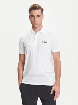 BOSS Polo Check 50545692 Biały Slim Fit