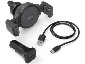 Uchwyt samochodowy z ładowarką indukcyjną HAMA FC 10 Flex Set 10W Czarny