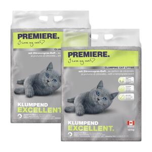PREMIERE Excellent Żwirek zbrylający o zapachu trawy cytrynowej 2x12 kg