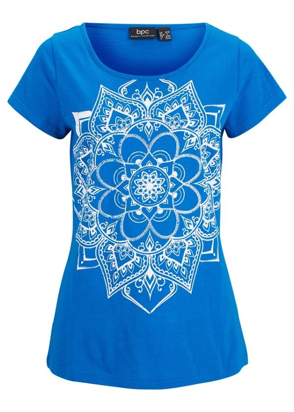 Shirt z przędzy mieszankowej, krótki rękaw
