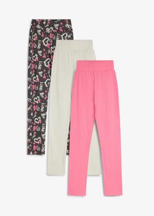 Legginsy z elastycznej mieszanki bawełny organicznej (3 pary)