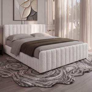 Łóżko tapicerowane z pojemnikiem SFG0167 | 120x200 | Boucle | Biały #2