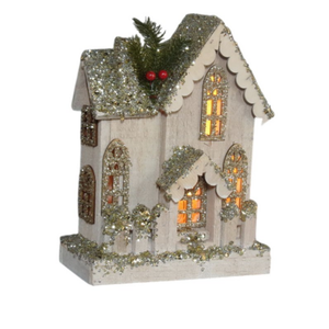 Figura drewniana domek LED