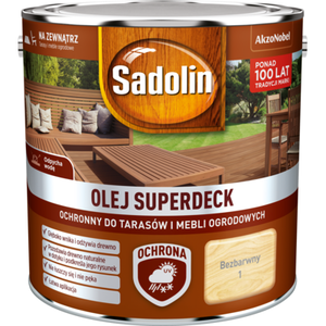 Olej do tarasów i mebli ogrodowych Superdeck Bezbarwny 2,5 l Sadolin