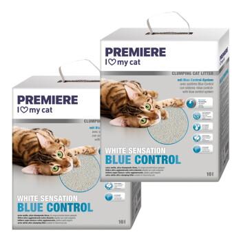 PREMIERE Żwirek dla kotów White Sensation – blue control 2x10 l