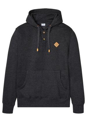 Bluza z kapturem z detalami z imitacji skóry