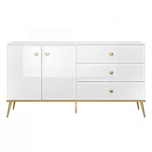 Komoda Glamour GOLDIN 04 biały/złoty