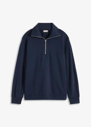 Sweter oversize ze stójką z zamkiem