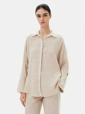 ICONA Koszula RP5LE003 Beżowy Relaxed Fit