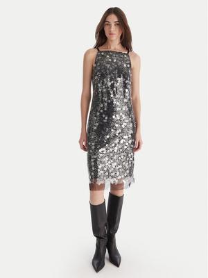 DKNY Sukienka koktajlowa DD54AN04 Srebrny Slim Fit