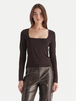 Vero Moda Bluzka Kanva 10336088 Brązowy Regular Fit