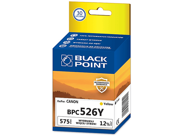 Tusz BLACK POINT BPC526Y Zamiennik Canon CLI526BY