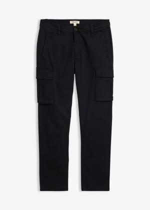 Spodnie z kieszeniami cargo, z czystej bawełny z domieszką stretchu, regular fit, straight