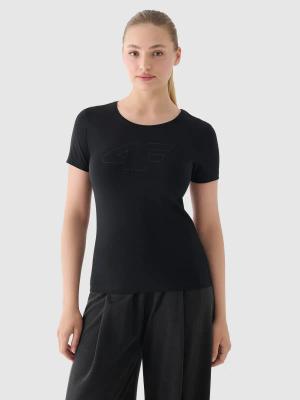 4F t-shirt damski koszulka bawełniana F1846 czarna (XS)
