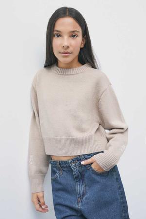 Krótki sweter z mieszanki wełny