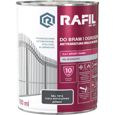 Farba "BRAMA" szara antracyt 0,9 l RAFIL