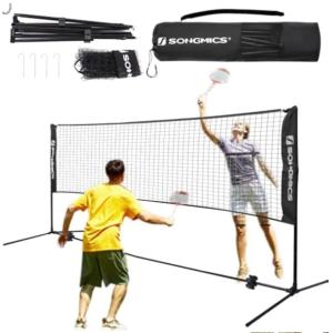 SIATKA DO BADMINTONA REGULOWANA WYSOKOŚĆ ZESTAW 4M TENIS SIATKÓWKA NIEBIESK
