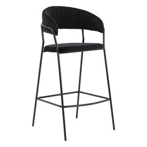 Hoker czarny MARLO BC-01 welur, czarne nogi | OUTLET