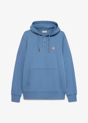 Bluza z kapturem z detalami z imitacji skóry