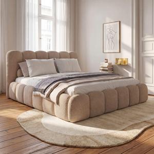 Łóżko tapicerowane SF1109 | 160x200 | Boucle | Beż #3