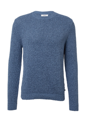 Strukturalny sweter z mieszanki bawełny z przędzą płomieniową
