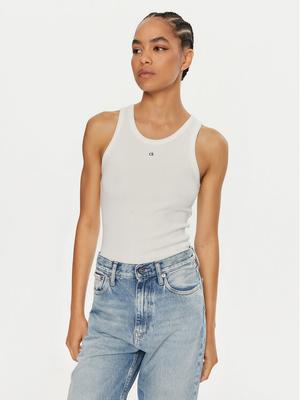 Calvin Klein Top Graphic K20K208065 Biały Slim Fit