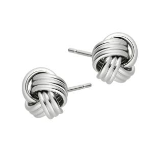 Srebrne kolczyki 925 supeł bez cyrkonii węzeł na sztyft 2.3g elegancki wzór