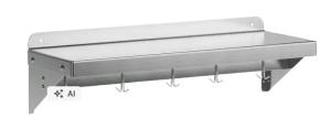 PÓŁKA WISZĄCA DO KUCHNI NA KONSOLACH 900x300x200 mm STAL NIERDZEWNA SZRON