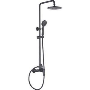 Deszczownia Neo Boro nero 3-funkcyjna z baterią z mieszaczem Deante