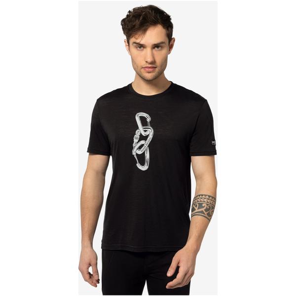 SUPER.NATURAL Carabineri Tee koszulka męska wspinanie trekking merino czarna (L)