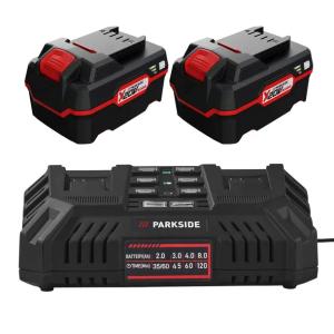 2x Akumulator 4ah PAP 20 B3 + podwójna ładowarka PARKSIDE 200W PDSLG 2x4.5A
