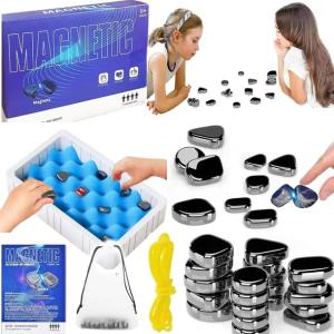 MAGNETYCZNA GRA 40 szt KAMIENIE MAGNETYCZNE GRA EDUKACYJNE + PLANSZA